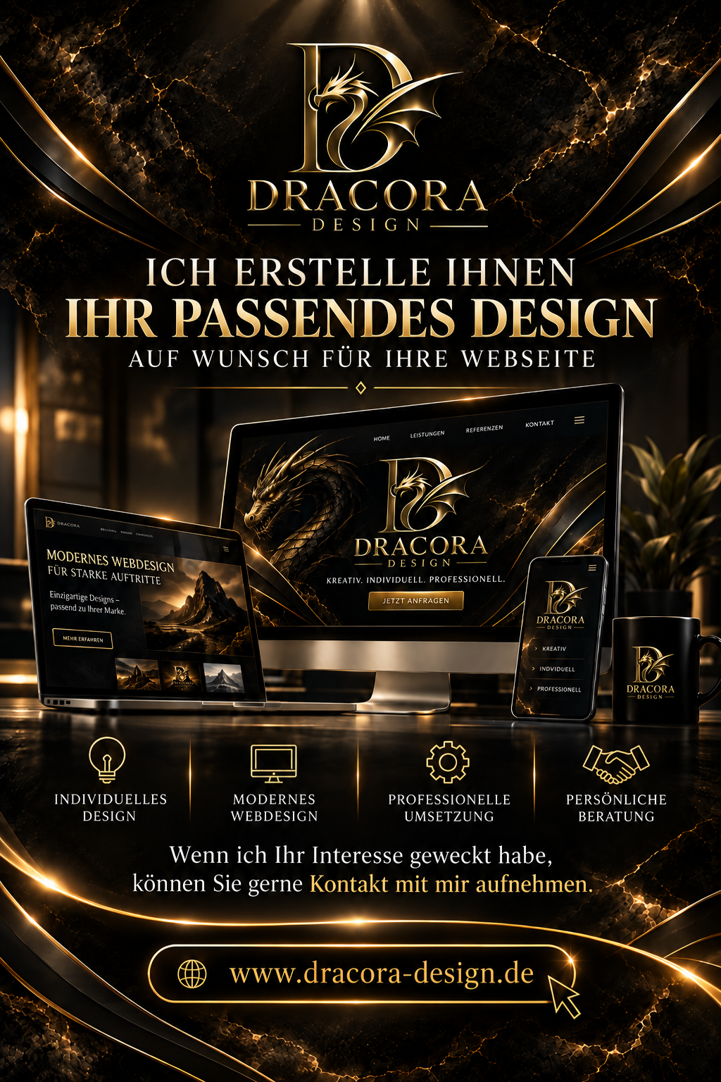 Werbeflyer von Dracora Design